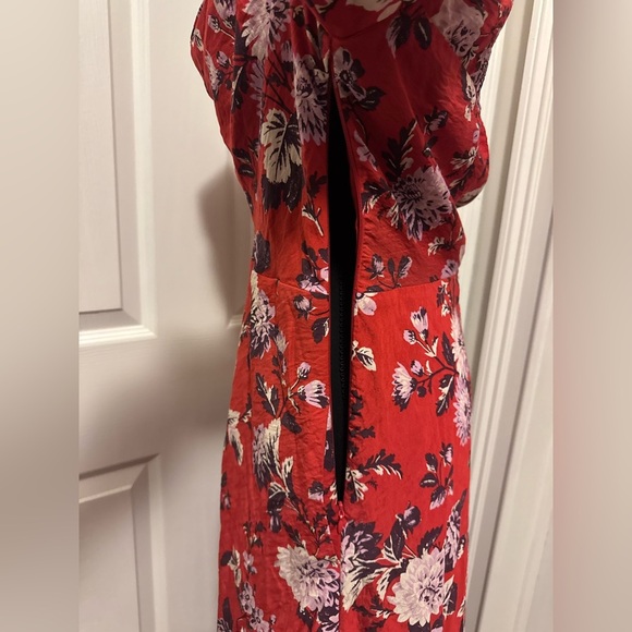 Maeve by Anthropologie Red Cowl Neck Sundress with Puff Sleeves - Picture 8 of 12